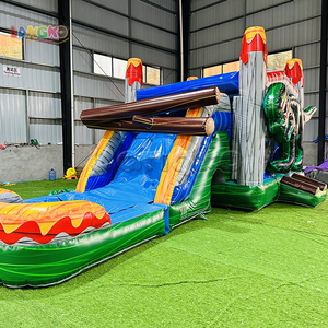 Grand toboggan gonflable commercial dinosaure pour parc aquatique, combo château gonflable et toboggan aquatique pour enfants, idéal pour fêtes - Product Image 3