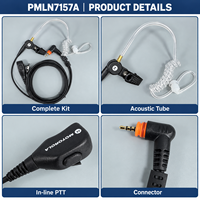 Microphone PTT en ligne avec tube acoustique et écouteur Motorola PMLN7157A 2 fils pour radios bidirectionnelles SL300, SL7550e, SL1600, TLK110, SL2600