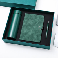 Carnet de notes en cuir rouge d'entreprise personnalisé coffret cadeau fiole thermos Led agenda de luxe A5 Journal promotionnel boîte-cadeau livre avec stylo