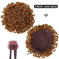 Grande freddy petalo panino coulisse Hairpiece Afro Puff coda di cavallo Faux Locs Chignon Dreadlock panino per capelli per donne nere