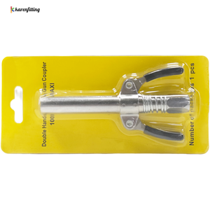 ปืนอัดจาระบีเหล็กขนาด 120 มม. แบบสองด้ามจับ แรงดันสูง 10000 PSI พร้อมคีมล็อค หัวฉีดน้ำมันแบบยาวสำหรับแรงดันสูง - Product Image 1