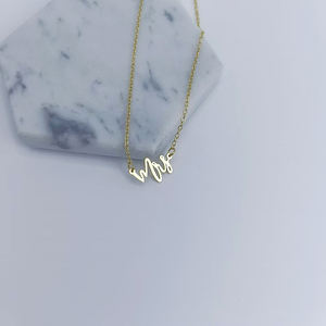 เครื่องประดับของขวัญเวลาอาบน้ำสำหรับเจ้าสาวทำจากสแตนเลสชื่อเฉพาะสำหรับงานแต่งงานสีทองสร้อยคอสำหรับคู่แต่งงาน - Product Image 5