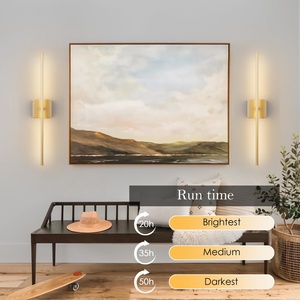 Applique murale à piles avec télécommande, intensité réglable, 360° ° Applique murale LED rotative noir mat/doré - Product Image 4