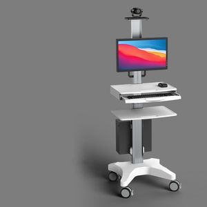 Chiều cao có thể điều chỉnh bệnh viện máy tính di động giỏ hàng Màn hình y tế giỏ hàng telemedicine thiết bị đầu cuối - Product Image 1
