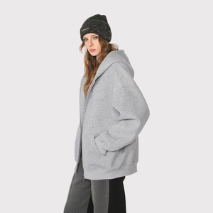 Venta caliente de los hombres de encargo de peso pesado de lana 550G sudaderas con capucha <span class=keywords><strong>Low</strong></span> Moq Zip up Sudadera con capucha de alta calidad para los hombres - Product Image 4