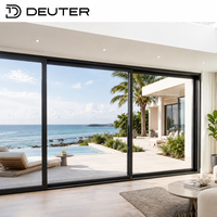 Portes coulissantes en aluminium anti-corrosion robustes à rupture de pont thermique, étanches, coupe-vent, à faible émissivité pour patio, idéales pour villas côtières