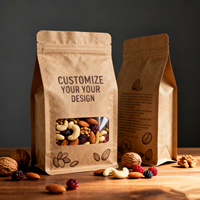 Sachet Doypack Personnalisé Imprimé Anti-humidité en Papier Kraft avec Thermoscellage et Fenêtre pour Emballage Alimentaire de Noix