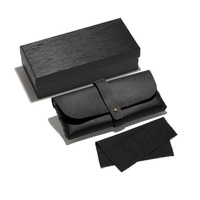 Ensemble de boîtes à lunettes en cuir, étui à lunettes et sac, logo personnalisé, luxe, populaire, emballage de lunettes noires