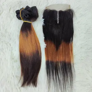 2023 Letsfly New Arrivals Hot Selling Bone Straight Colored Cheap Hair Sets Brazilian Human Hair Bundles With T Part Closure