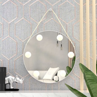 Logo personnalisé Fournisseur acceptable Fourniture de miroir de maquillage rond 6 ampoules LED avec lumière