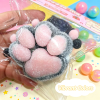 Jouet Squishy Patte de Grand Chat Floqué, Jouet Anti-Stress Mochi en TPR Non Collant, Jouet Kawaii Coloré pour Soulager le Stress, Idéal pour Collection ou Cadeau
