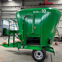 Chariot mélangeur TMR remorqué 10 mètres cubes, hydraulique, à double vis sans fin, pour ensilage et paille, machine de mélange pour ferme laitière