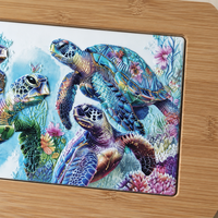 Sous-plat en céramique avec base en bambou et poignée en forme de queue de dauphin, imprimé en 3D, résistant à la chaleur, décoration de table, souvenir touristique, cadeau personnalisé