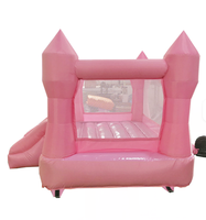 Château gonflable rose avec toboggan jungle pour enfants, château rebondissant, maison de rebondissement, château gonflable