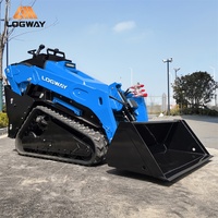 Livraison Gratuite : Mini-chargeuse compacte LOGWAY avec godet de 0,19 m³ et chenilles en caoutchouc pour la construction sur routes rurales