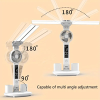 Lampe de Table LED à Intensité Variable avec Rotation à 180 Degrés, Pliable, USB, à Deux Têtes pour Lecture de Bureau