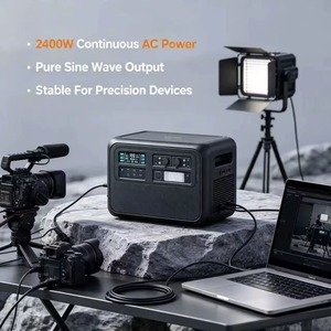 Centrale Électrique Portable 2400W en Gros, Générateur Solaire à Onde Sinusoïdale Pure avec Contrôleur MPPT, Batterie LiFePO4, Lampe Torche, pour Voiture et Camping en Extérieur - Product Image 4