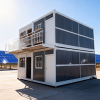 Villa Prefabbricata Modulare di Lusso a 2 Piani con Doppio Spazio Abitativo, Casa Container Pieghevole Moderna con Balcone