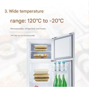 กล่องอาหารกลางวันแบบใช้แล้วทิ้งทำจากชานอ้อย พิมพ์ลายโลโก้ตามสั่ง บรรจุภัณฑ์อาหารแบบฝาพับ - Product Image 5