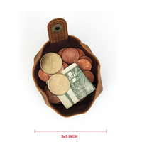 Porte-monnaie vintage en cuir avec fermeture à boucle et sangle à chaîne - Porte-monnaie compact et mini portefeuille pour hommes et femmes