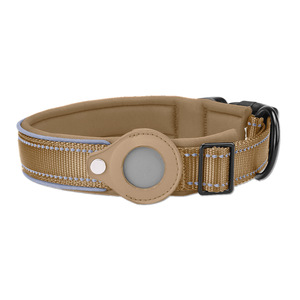 <span class=keywords><strong>Collar</strong></span> de perro gato ajustable reflectante de nailon personalizado al por mayor con soporte de etiqueta de aire funda Airtag acolchada suave <span class=keywords><strong>Collar</strong></span> de perro cachorro - Product Image 5