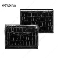 TILONSTAR TVW142 dompet kulit pola buaya, serat mikro kelas tinggi pola RFID minimalis dengan saku koin