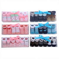 Vente en gros d'usine/OEM – Coffret cadeau de chaussettes mignonnes en coton pour enfants – Ensemble de chaussettes pour bébé à rayures et lettres, idéal pour l'hiver