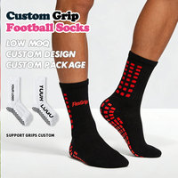Chaussettes de football FlexGrip antidérapantes, respirantes, à séchage rapide, noires, pour l'entraînement et les matchs de football des jeunes