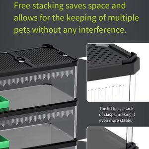 नए <span class=keywords><strong>3</strong></span> आकार उच्च पारदर्शी पीसी प्लास्टिक सरीसृप प्रजनन बॉक्स के साथ काले एब्स प्लास्टिक रेटाइल प्रजनन बॉक्स - Product Image 6