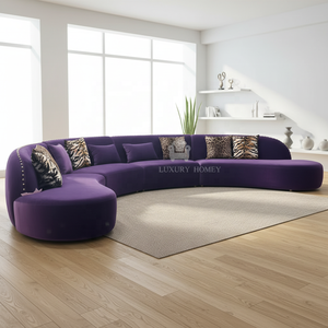 Juego de Sofás Seccionales de Diseño Italiano para Villa de Lujo, Muebles Modernos para Sala de Estar, Tela de Alta Gama Hecha a Mano, Esponja y Madera Maciza - Product Image 1