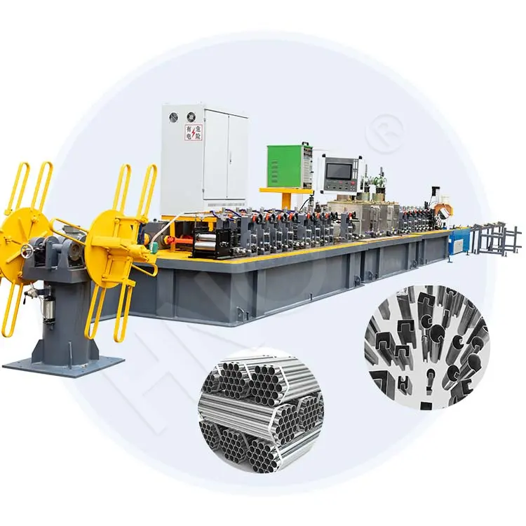 ماكينة صنع أنابيب فولاذية كربونية آلية من HNOC ماكينة لحام الأنابيب عبر خط إنتاج أنابيب الفولاذ