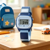 Montre de sport unisexe Happy Camper Classic, bracelet en nylon résistant à l'eau, affichage LED, alarme, boîtier carré luxueux - un charme chic et amusant