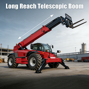 Высокопроизводительный телескопический погрузчик с дизельным двигателем и мотором, полноприводный колесный погрузчик, гарантия 1 год, редуктор и насос для горнодобывающей промышленности и логистики - Product Image 4