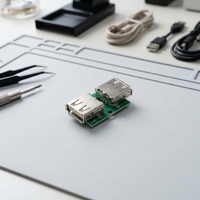 Module de connecteur femelle USB Type-A JISJACK 2 ports USB 3.0 2.0 PCBA FR4 pour appareils industriels