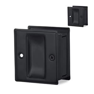 Tirette de <span class=keywords><strong>porte</strong></span> coulissante de haute qualité, remplacement de Passage ancien ou endommagé, tirette de <span class=keywords><strong>porte</strong></span> de poche de confidentialité noire sans <span class=keywords><strong>plaque</strong></span> d'interrupteur - Product Image 1