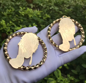 Custom Cartoon Character 18K Gold Plated Stainless Steel <b>Twist</b> <b>Earrings</b> for Women Trendy Bamboo <b>Hoop</b> Party Dropshipping - Product Image 5