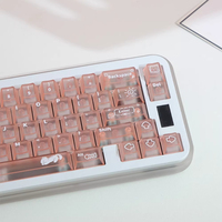 Keycaps PC roses mats translucides, motif chat mignon, profil Cherry, espace divisé Alice, impression UV, pour clavier mécanique gamer