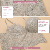 Soutien-gorge Cami en dentelle pour femme, long, dos ouvert, bralette en dentelle florale, bonnets semi-fixés rembourrés, fines bretelles spaghetti, confort extensible