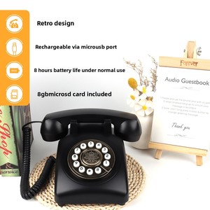 <span class=keywords><strong>Téléphone</strong></span> rétro pour livre d'or audio de mariage avec Bluetooth, enregistreur de messages <span class=keywords><strong>vintage</strong></span>, <span class=keywords><strong>téléphone</strong></span> <span class=keywords><strong>fixe</strong></span> pour la décoration de fête d'anniversaire - Product Image 2