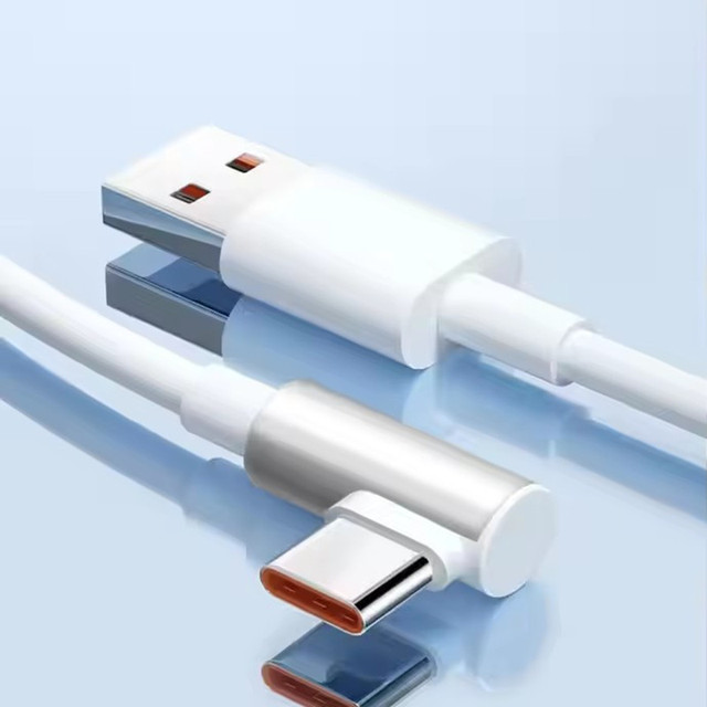 6A USB C Charger Cable Quick Charging 120W 90 Angle Type C Cable for Xiaomi