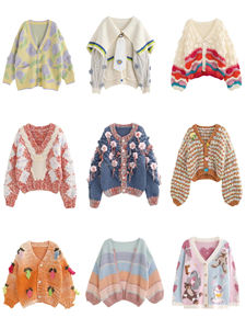 Maglioni e Cardigan da <span class=keywords><strong>Donna</strong></span> in <span class=keywords><strong>Maglia</strong></span>, Stili alla Moda con Bottoni Stampati, Abbigliamento a Prezzi Convenienti all'Ingrosso - Product Image 1