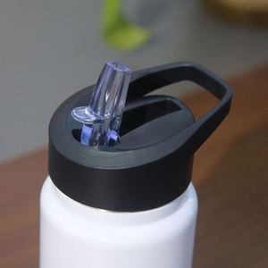 New 14oz Kid Sippy Lid Straw Sublimation Blank Stainless Steel Water <b>Bottle</b> Vacuum <b>Flask</b> with Colorful Handle Lid - Product Image 2
