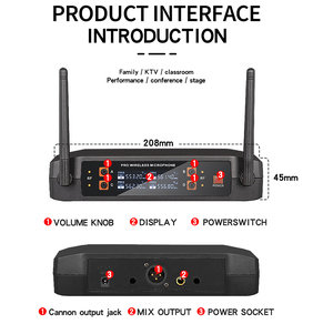 GAW-GLD4 UHF <span class=keywords><strong>VHF</strong></span> Micro không dây cho karaoke Loa hiệu suất hệ thống - Product Image 4
