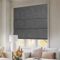 Persianas romanas eléctricas de diseño moderno, cortinas enrollables de tela fáciles de instalar, cortinas romanas