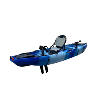Kayak de pêche à pédales pour une personne, 10 pieds, avec système de gouvernail