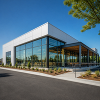 Bâtiment de restaurant moderne en structure acier préfabriquée, construction métallique commerciale haut de gamme sur mesure