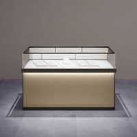 Vitrine de bijoux en acier inoxydable Full-Vision Vitrine en verre éclairée par LED pour magasins de détail et centres commerciaux