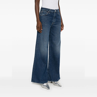 Jean classique personnalisé pour femme, coupe droite ample, taille basse, jambe large, respirant, style streetwear décontracté, pantalon en denim pour femme