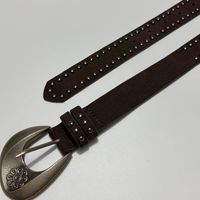 Ceinture cloutée JULUN – Ceintures de créateur personnalisées en faux daim avec rivets, boucle florale antique, accessoire de taille vintage style western