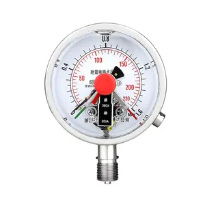 Glycérine rempli électrique Contact manomètre mètre eau huile hydraulique universel 1.6% Instruments de mesure de pression